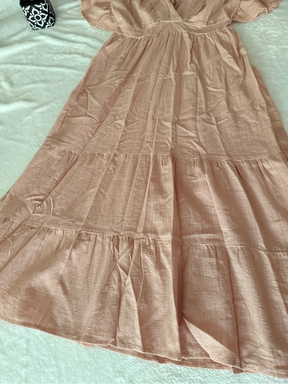 New Top Mark Stanza Dusty Rose The Sienna Flutter Sleeve Dress M nwt Boho Chic - Picture 5 of 11